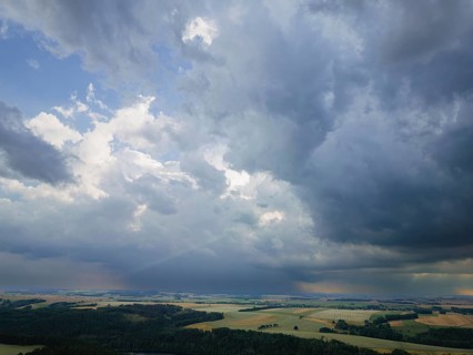 Thunderclouds over the Klingenberg Dam in the Ore Mountains