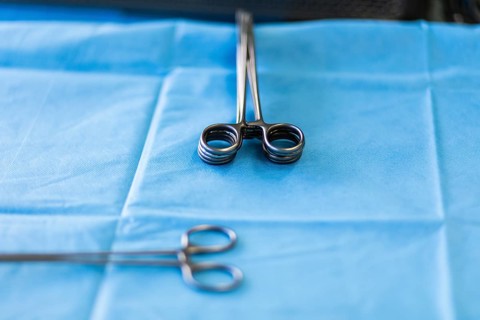 Surgical instruments during an operation in hospital