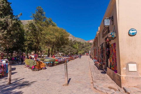 Marketplace with stalls