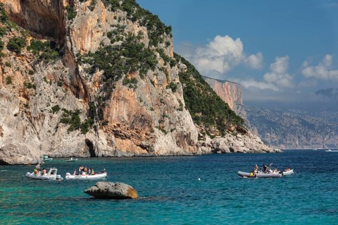 Motorboats on the coast