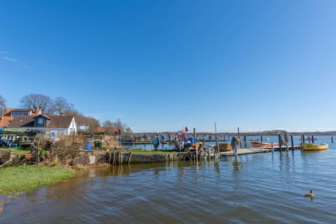 Jetty with fishing boats at the Schlei Fjord