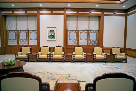 Reception room in the Blue House or Cheongwadae