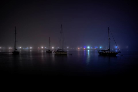 Foggy night in Sheepshead Bay