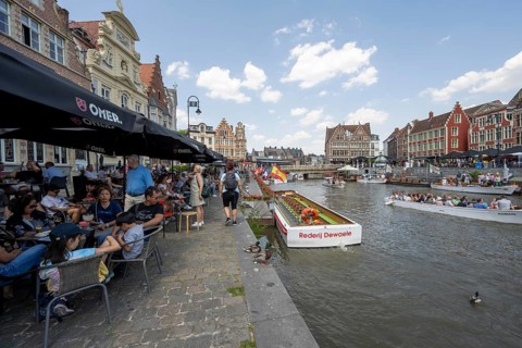 Medieval Guild Houses of the Graslei Quay and Korenlei Quay on the River Leie