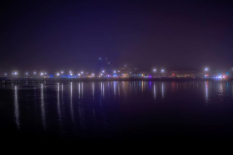 Foggy night in Sheepshead Bay
