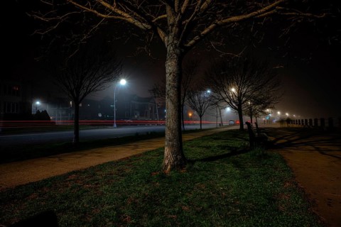 Foggy night in Sheepshead Bay
