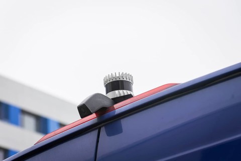 Sensors and cameras on the test bus ABSOLUT research project for autonomous driving
