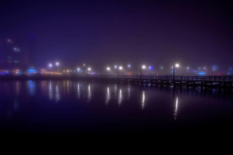 Foggy night in Sheepshead Bay