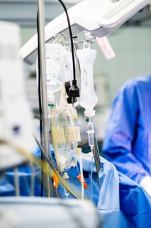 Multiple infusions during an operation in hospital