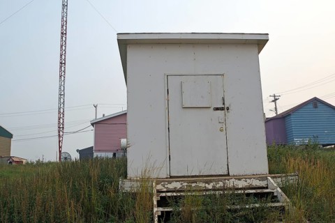 Entrance to an earth cellar in permafrost