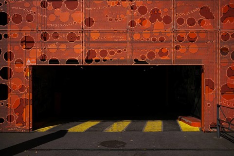 Underground car park entrance to the Cube Orange