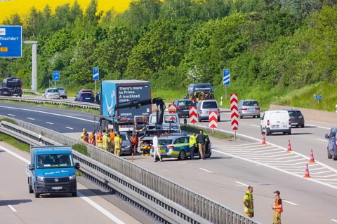 Slow-moving traffic on the A4