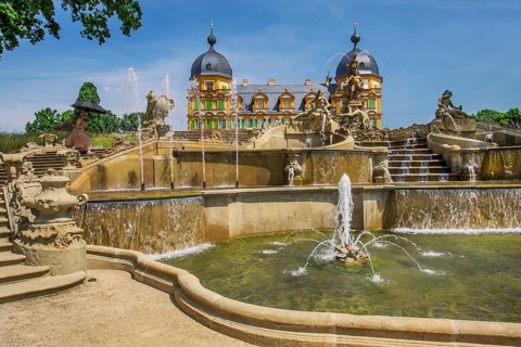 Cascade and water features at the summer residence Schloss Seehof