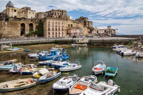 Fishing port Darsena dei Pescatori in front of the old town
