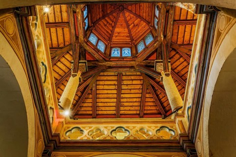 Wooden ceiling in the St Ulrich's Chapel at the Imperial Palace. Goslar