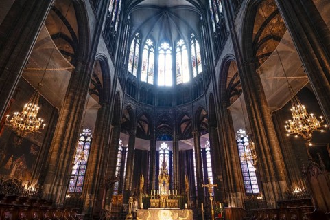 Interior view of main altar and choir room