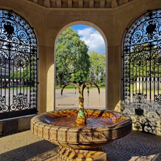 In the pavilion of the historic Kochbrunnen