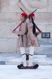 In front of the Monument to the Unknown Soldier near the Greek Parliament