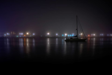 Foggy night in Sheepshead Bay
