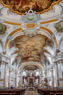 Interior of the pilgrimage church Basilica Vierzehnheiligen