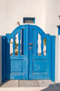 Wooden blue door
