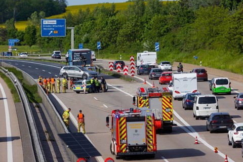 Slow-moving traffic on the A4