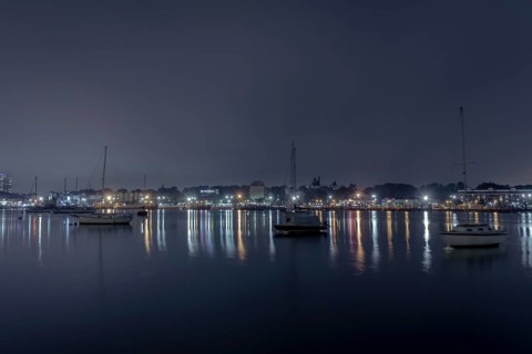 Foggy night at Sheepshead Bay