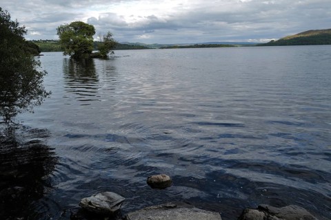 A photo of Lough Gill taken at evening time. Sligo