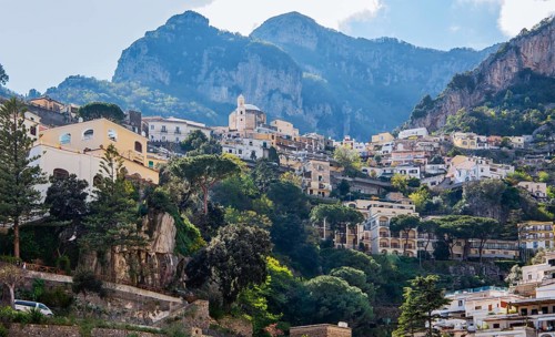 View of a village on the cliff