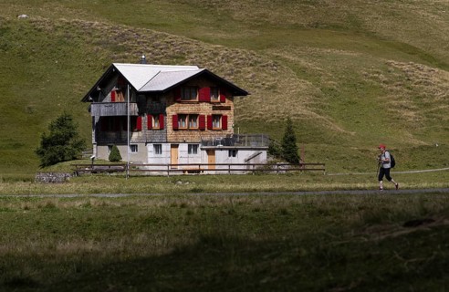 Mountain hut and hiking trail