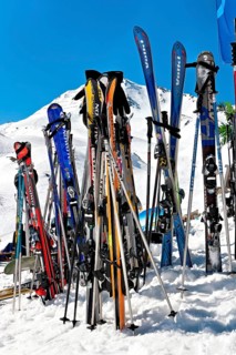 Skis stuck in the snow