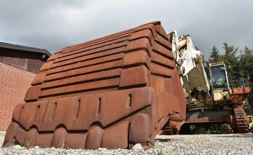 Excavator bucket of a large chain excavator