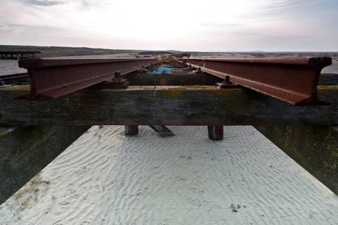 Decayed infrastructure on the island of Minsener Oog