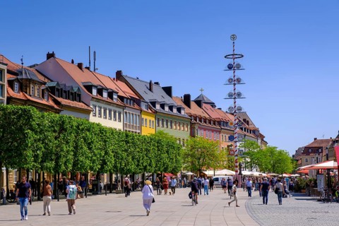 Pedestrian zone with maypole