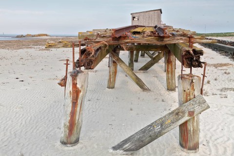 Decayed infrastructure on the island of Minsener Oog