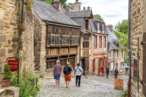 Half-timbering in the historic old town of Dinan