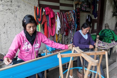 Indian woman weaving