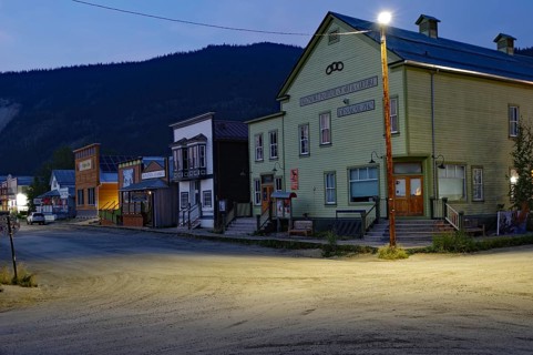 Evening atmosphere in the gold rush town of Dawson City