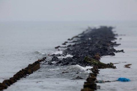Decayed infrastructure on the island of Minsener Oog