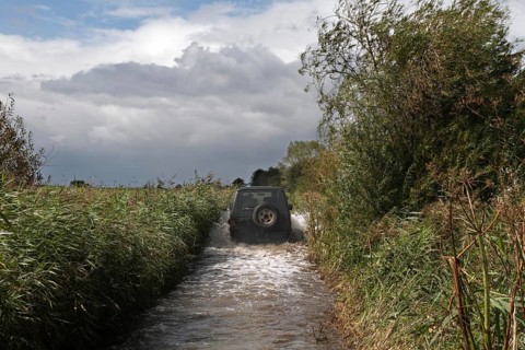 Elevated water level on the Weser island of Strohauser Plate