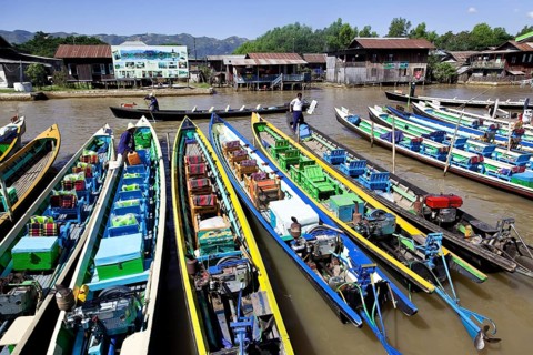 Boats at Inle Lake