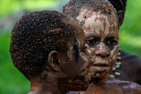Children in war paint