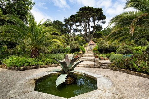 Mediterranean Garden with Fountain