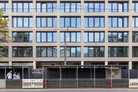 Functional new building on Oranienburger Strasse in Berlin. This was once the site of the legendary Tacheles department stores'
