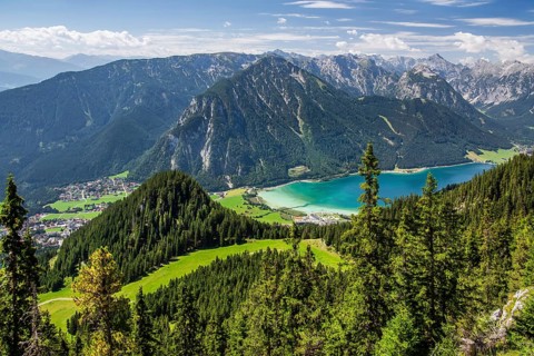 Landscape with town overview
