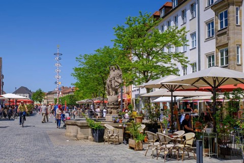 Pedestrian zone with maypole