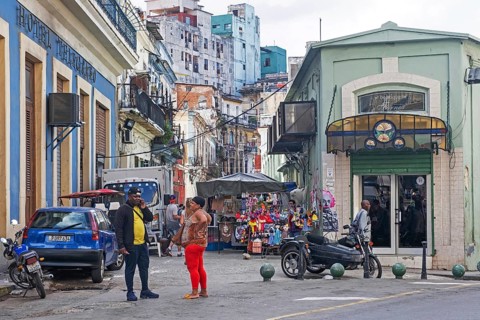 Afro-Cubans at street market in the city centre of Havana