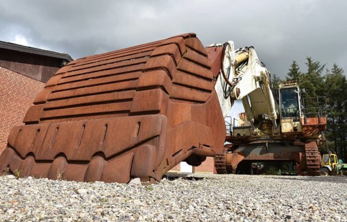 Excavator bucket of a tracked excavator in Denmark