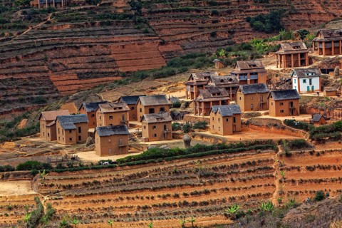 Small village of adobe buildings