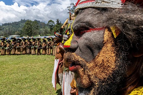 Dancers in war paint
